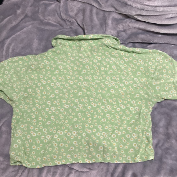 Crop top from belle du jour,  green yellow and white size xl good condition - Picture 2 of 2